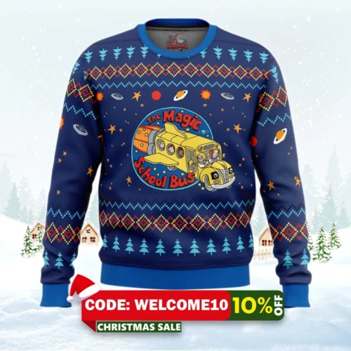 space adventures the magic school bus ugly christmas sweater 1