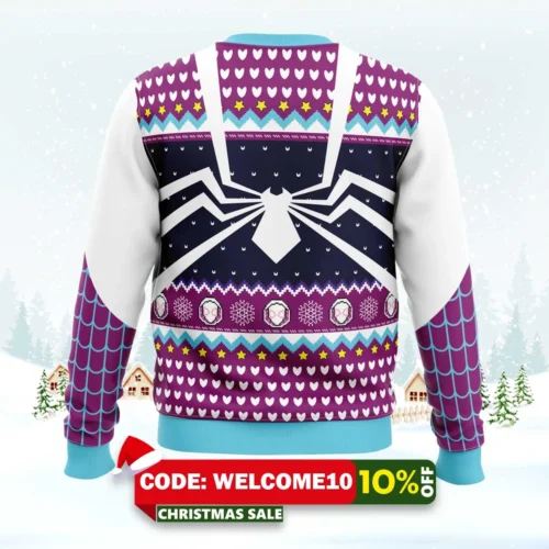 spider gwen spider verse spiderman marvel ugly christmas sweater 2