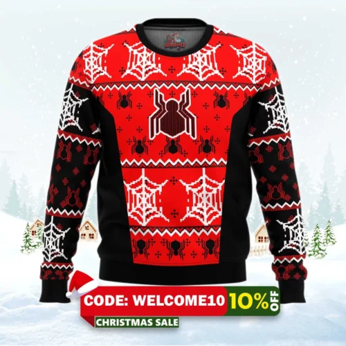 spiderman uniform ugly christmas sweater 1