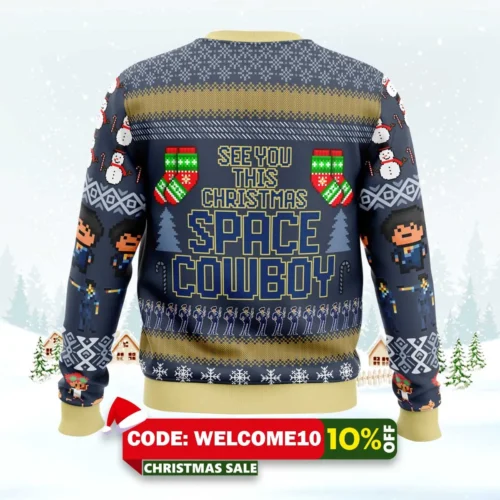 Spike Spiegel Cowboy Bebop Ugly Christmas Sweater 1 spike spiegel cowboy bebop ugly christmas sweater 2