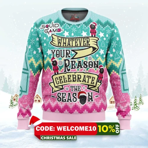 squid game celebrate the season christmas sweater 1