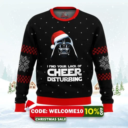 star wars vader lack of cheer ugly christmas sweater 1