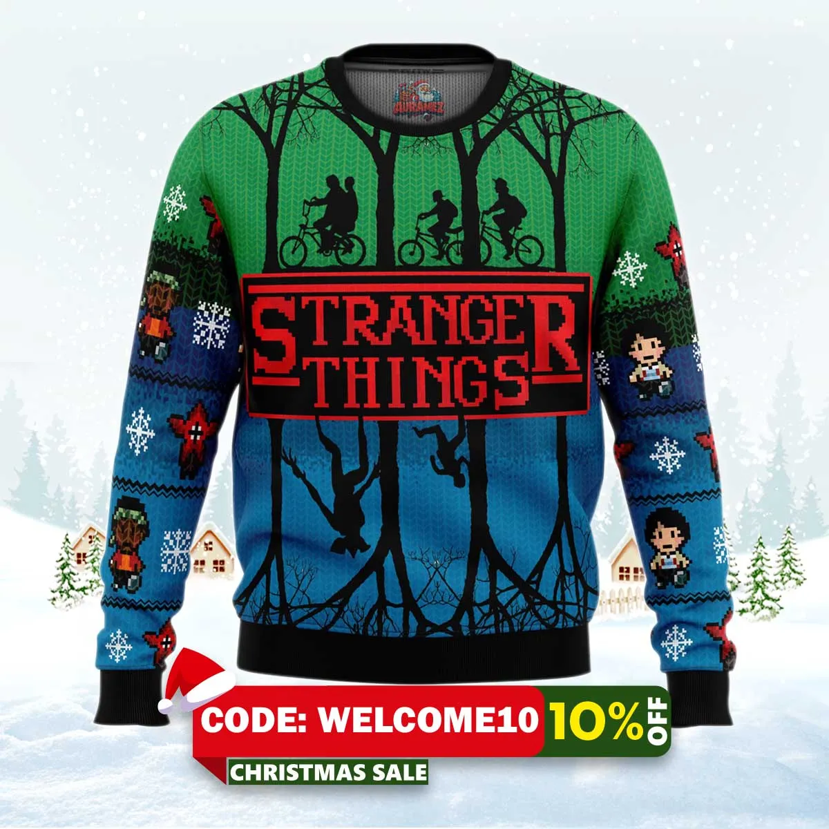 stranger things holiday ugly christmas sweater 1 stranger things holiday ugly christmas sweater 1