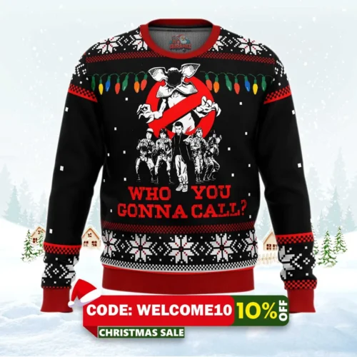 stranger things who you gonna call ugly christmas sweater 1
