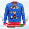studio ghibli blue ugly christmas sweater 1