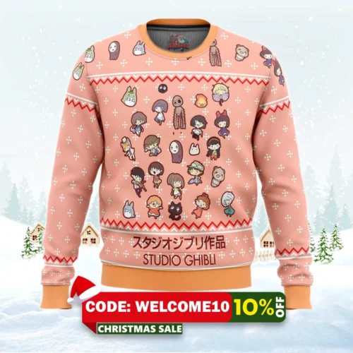 studio ghibli cuties ugly christmas sweater 1