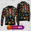 sugar skull ugly halloween sweater day of the dead spooky knit auramez