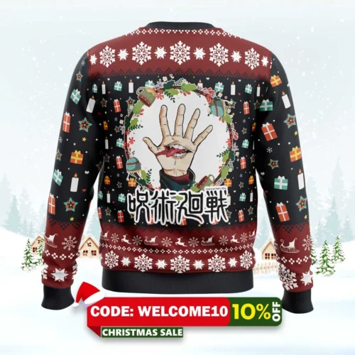 sukuna christmas jujutsu kaisen ugly christmas sweater 2