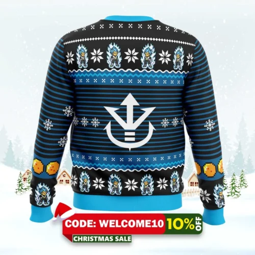 super saiyan blue vegeta ugly christmas sweater 2