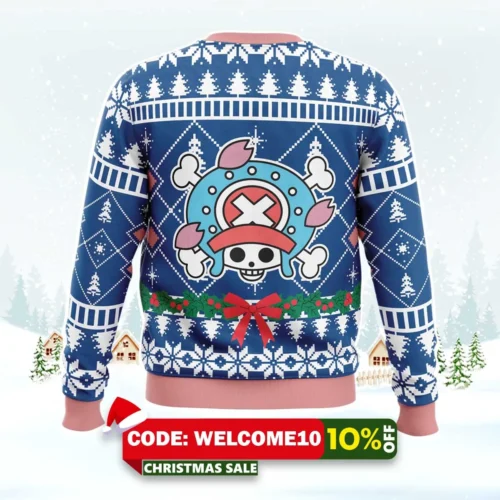 surprised tony tony chopper one piece ugly christmas sweater 2