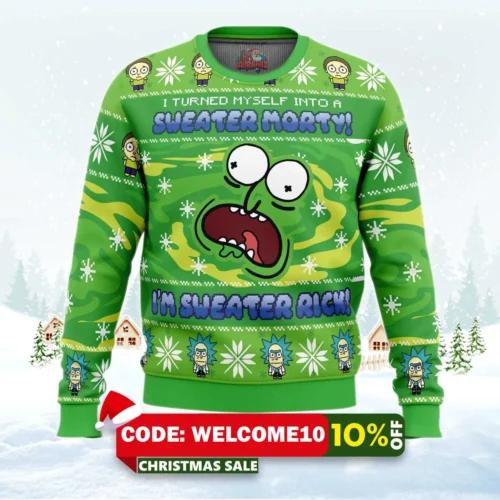 sweater rick rick and morty ugly christmas sweater 1
