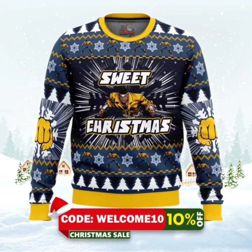 sweet christmas luke cage marvel ugly christmas sweater 1
