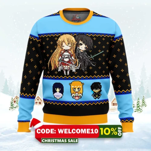 sword art online sprites ugly christmas sweater 1