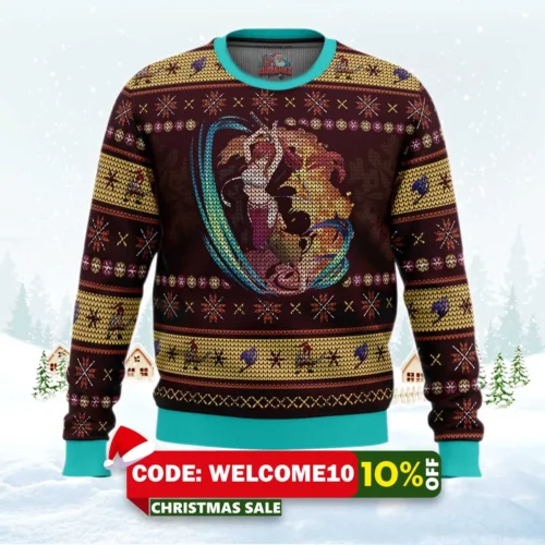 sword magic erza scarlet fairy tail ugly christmas sweater 1