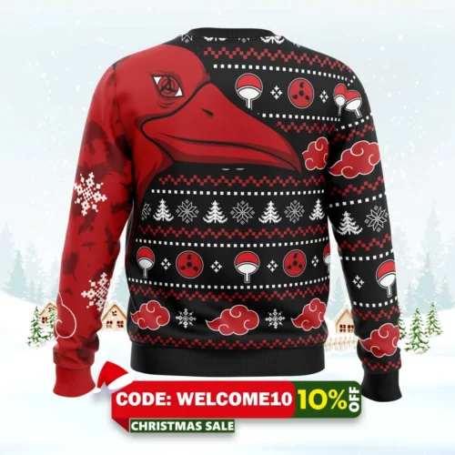 Symbolic Crows Akatsuki Itachi Naruto Ugly Christmas Sweater 1 symbolic crows akatsuki itachi naruto ugly christmas sweater 2