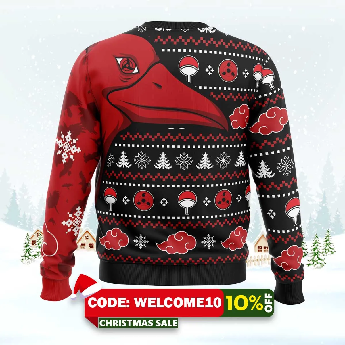 symbolic crows akatsuki itachi naruto ugly christmas sweater 2 symbolic crows akatsuki itachi naruto ugly christmas sweater 2