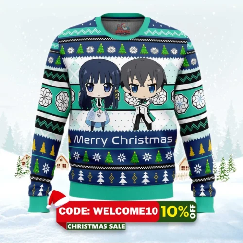 tatsuya and miyuki the irregular at magic high school ugly christmas sweater 1