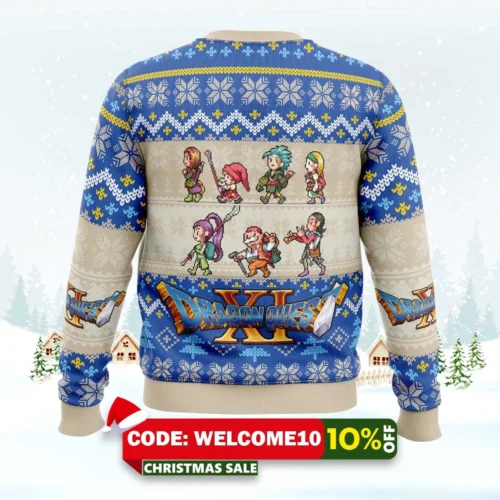 team quest dragon quest ugly christmas sweater 2