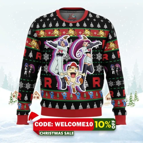 team rocket pokemon ugly christmas sweater 1