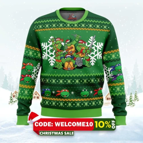 teenage mutant ninja turtles christmas ugly christmas sweater 1