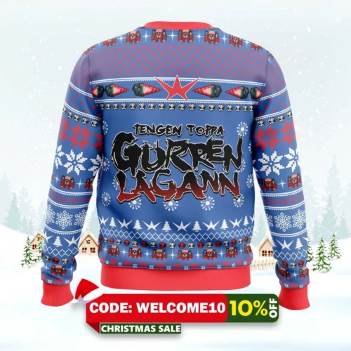 tengen toppa gurren lagann dai gurren ugly christmas sweater 2