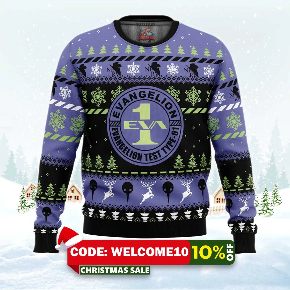 test type eva 01 neon genesis ugly christmas sweater 1 test type eva 01 neon genesis ugly christmas sweater 1