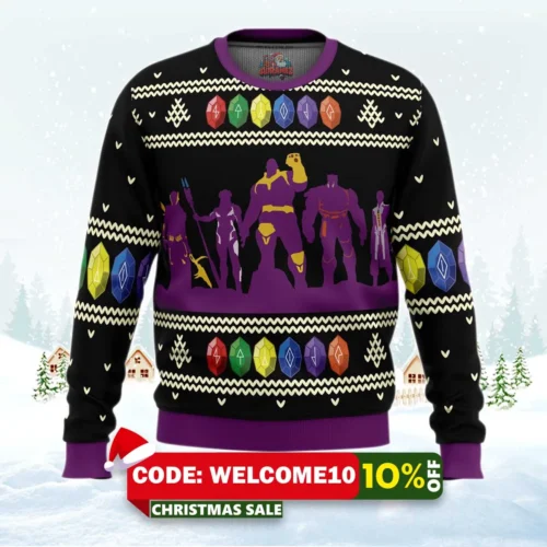 thanos marvel ugly christmas sweater 1