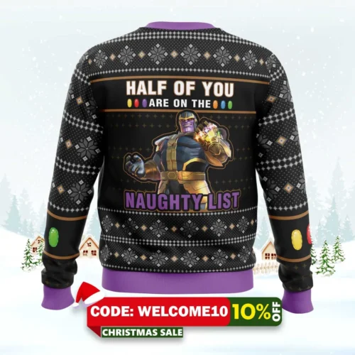 thanos naughty list ugly christmas sweater 2