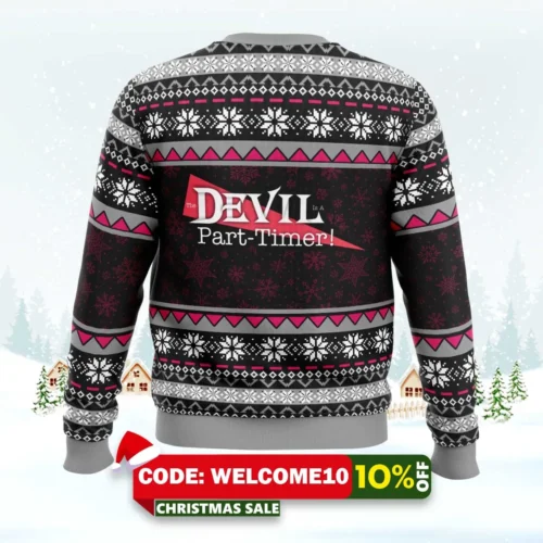 the devils crew the devil is a part timer ugly christmas sweater 2