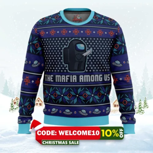 the mafia among us ugly christmas sweater 1