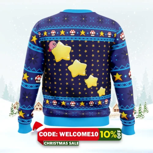 The Pink Hero Kirby'S Dream Land Ugly Christmas Sweater 1 the pink hero kirby's dream land ugly christmas sweater 2
