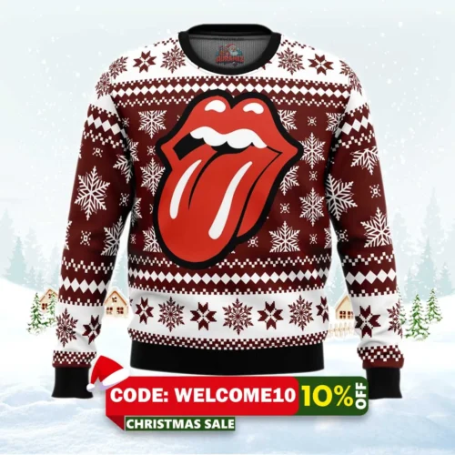 the rolling stones ugly christmas sweater 1