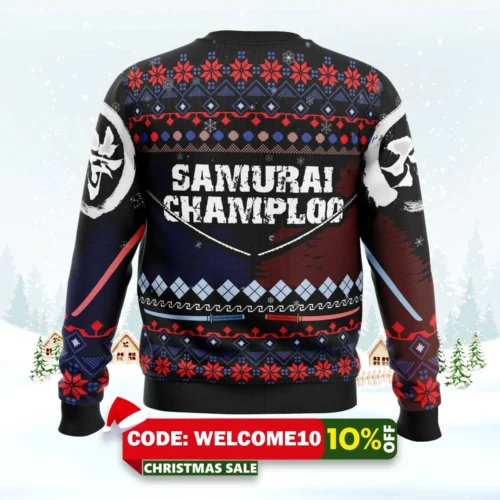 The Samurai Dou Samurai Champloo Ugly Christmas Sweater 1 the samurai dou samurai champloo ugly christmas sweater 2
