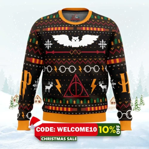 the sweater that lived harry potter ugly christmas sweater 1