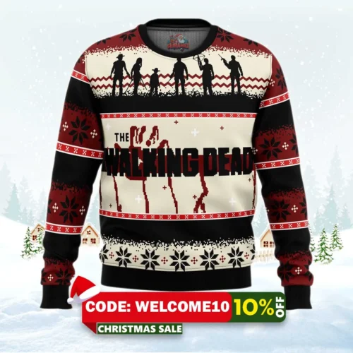 the walking dead ugly christmas sweater 1