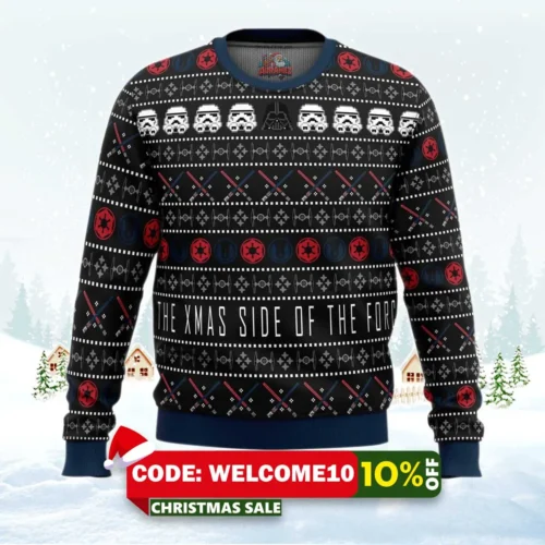 the xmas side of the force star wars ugly christmas sweater 1
