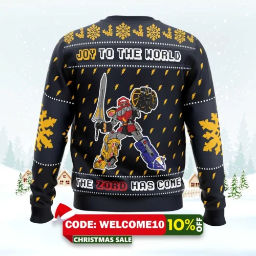 the zord has come power rangers ugly christmas sweater 2