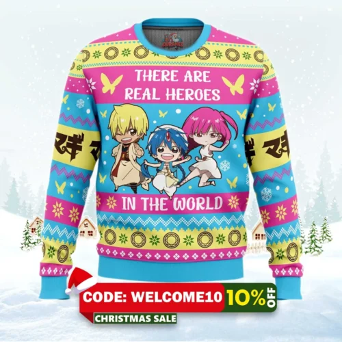 there are real heroes magi the labyrinth of magic ugly christmas sweater 1