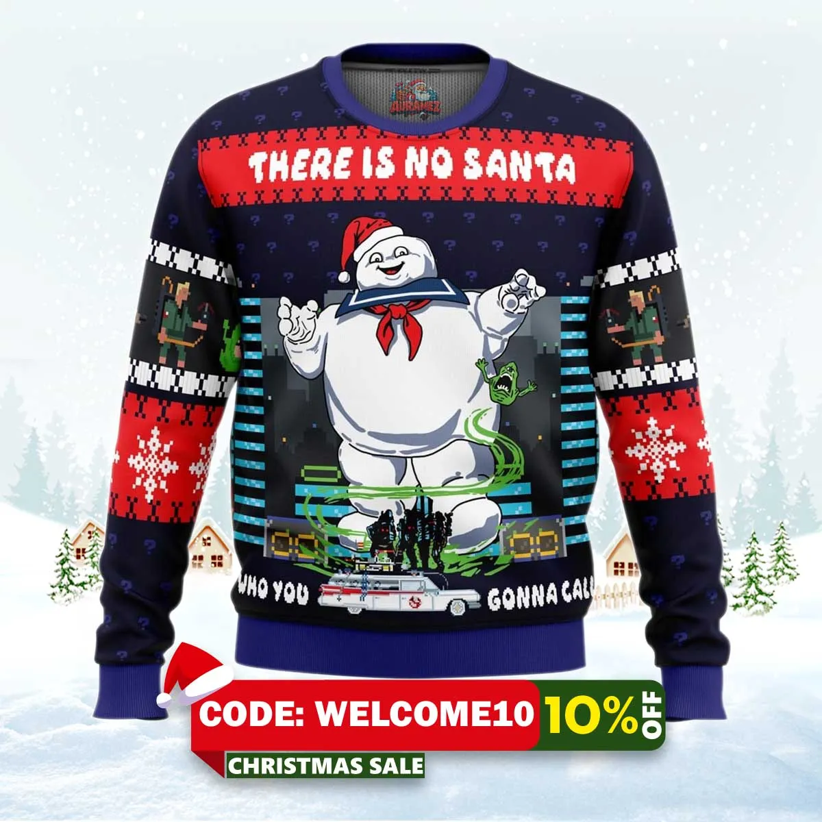 there is no santa ghostbusters ugly christmas sweater 1 there is no santa ghostbusters ugly christmas sweater 1