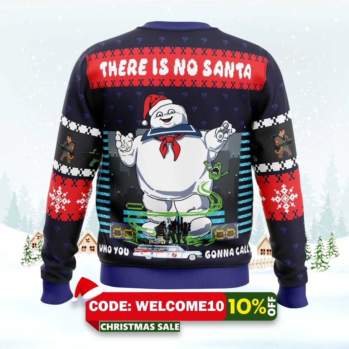there is no santa ghostbusters ugly christmas sweater 2 there is no santa ghostbusters ugly christmas sweater 2
