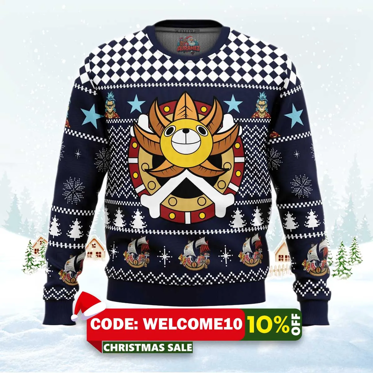 thousand sunny one piece ugly christmas sweater 1 thousand sunny one piece ugly christmas sweater 1