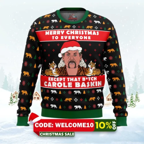 tiger king joe exotic ugly christmas sweater 1