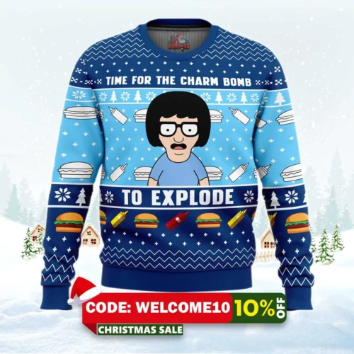 time for the charm bomb to explore bob's burgers ugly christmas sweater 1