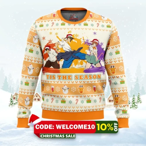tis the season the god of high school ugly christmas sweater 1