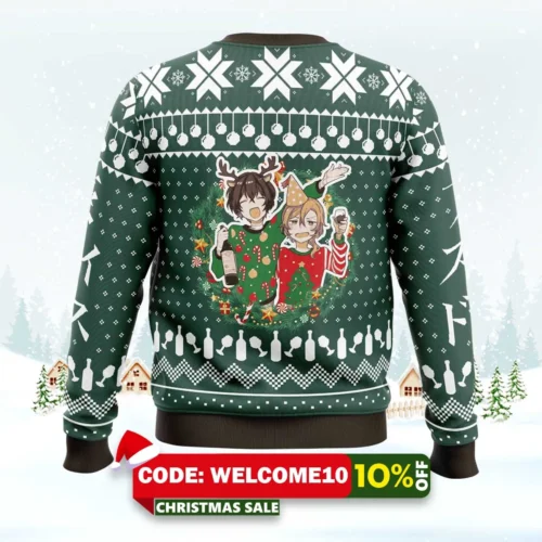 tis the season to be tipsy bungo stray dogs ugly christmas sweater 2