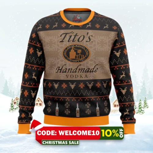 tito's vodka ugly christmas sweater 1
