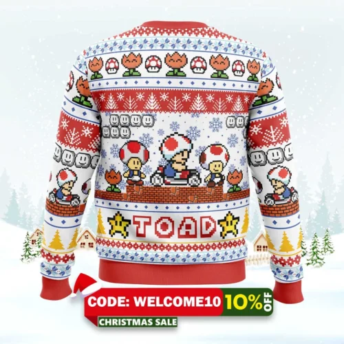 toad super mario bros ugly christmas sweater 2