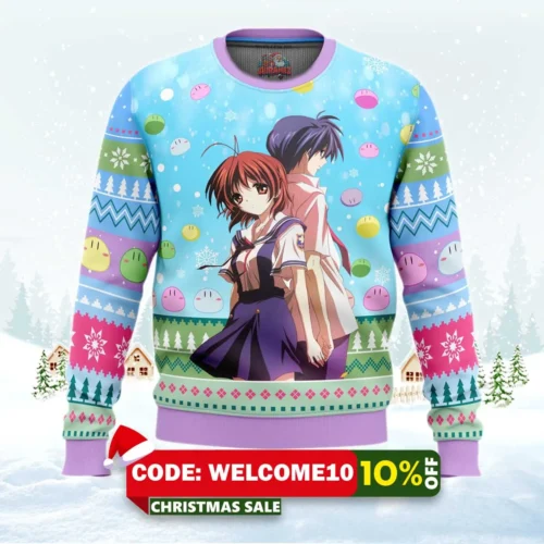 tomoya and nagisa clannad ugly christmas sweater 1