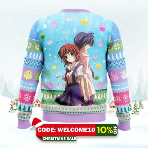 Tomoya And Nagisa Clannad Ugly Christmas Sweater 1 tomoya and nagisa clannad ugly christmas sweater 2
