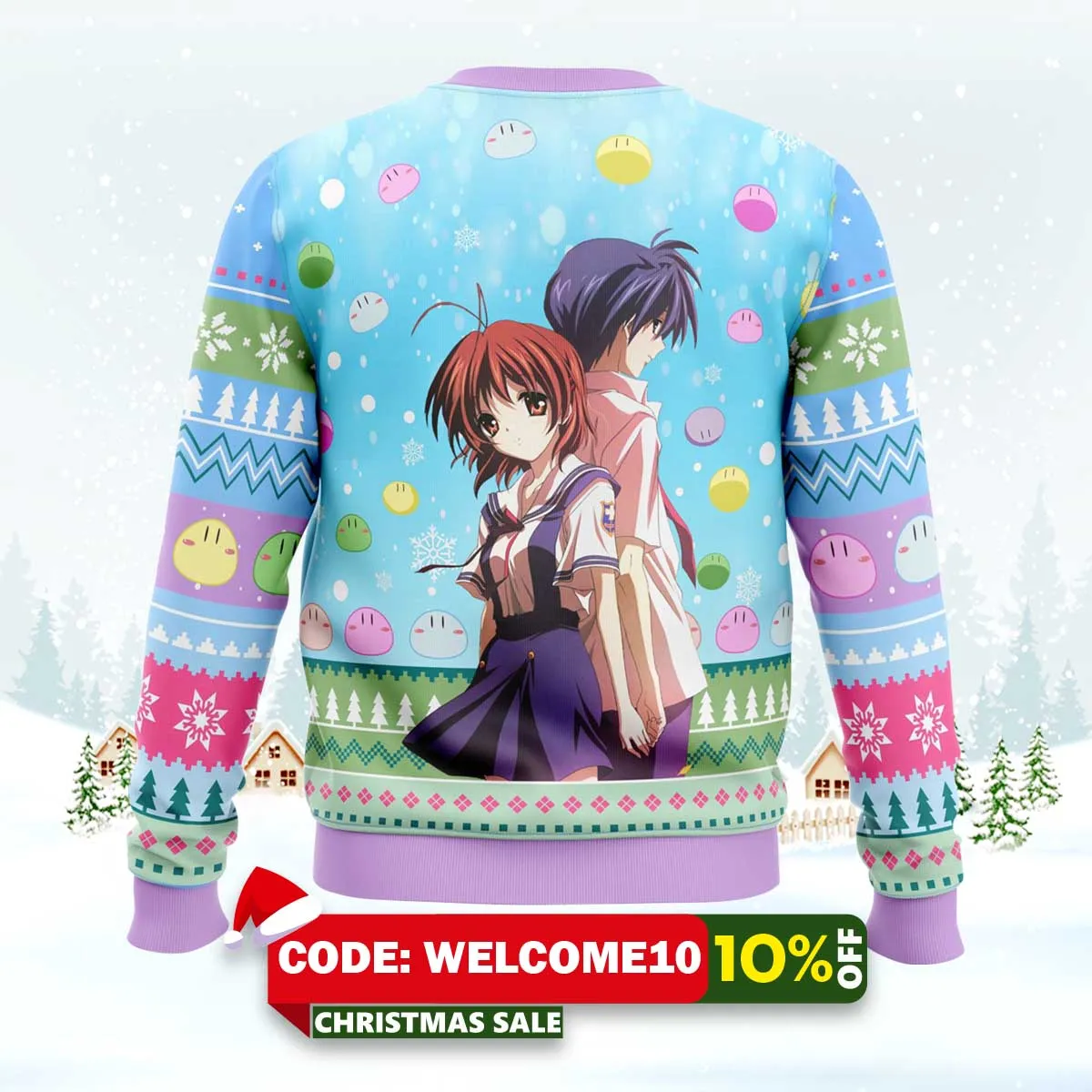 tomoya and nagisa clannad ugly christmas sweater 2 tomoya and nagisa clannad ugly christmas sweater 2